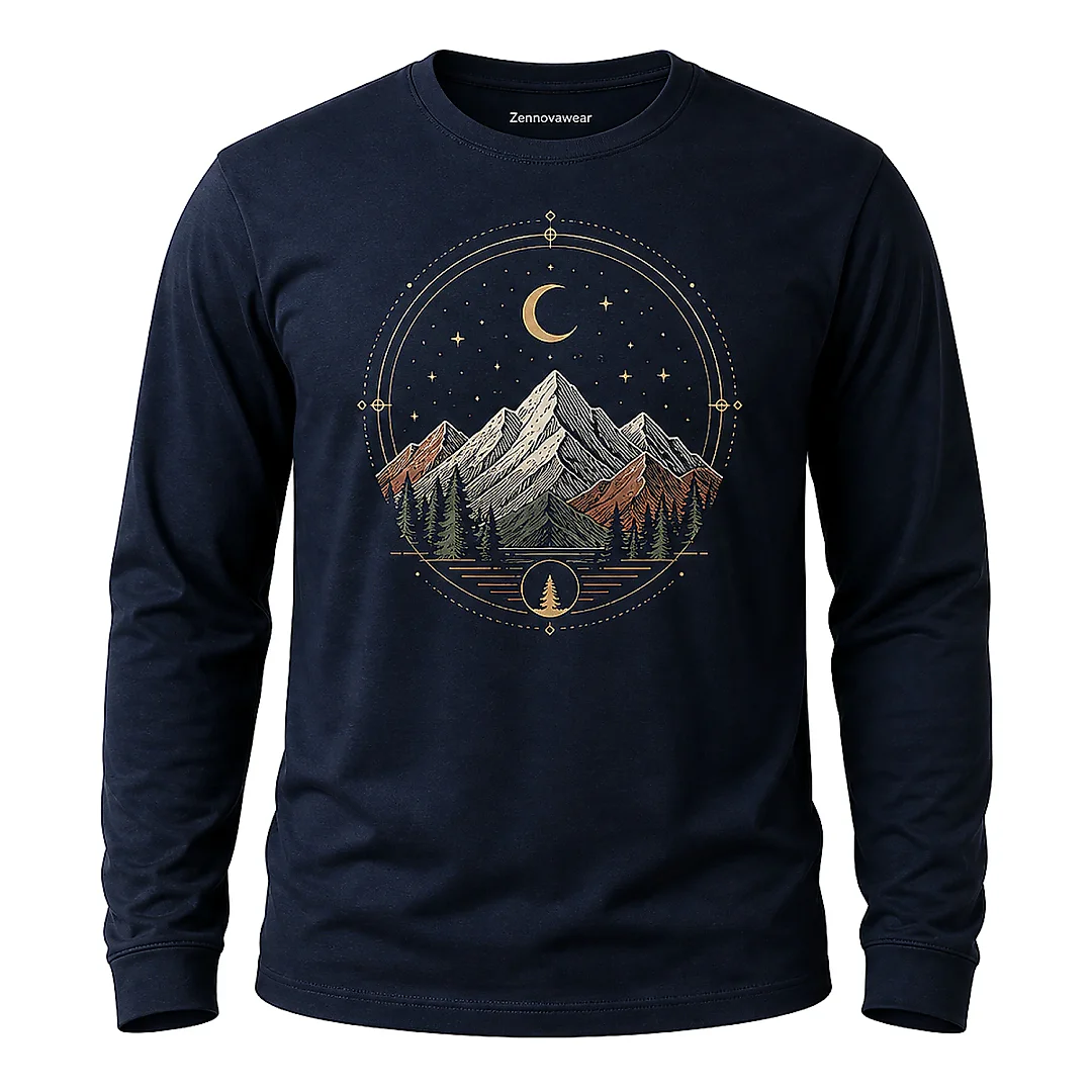 Zennovawear Crescent Mountain Graphic Long Sleeve — Boho Style