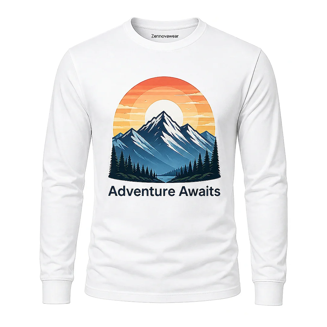 Zennovawear Adventure Sunrise Graphic Men Long Sleeve — Nature Lover Gift