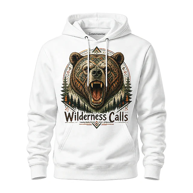 Zennovawear Wilderness Calls Bear Graphic Hoodie — Adventurous Nature Vibe