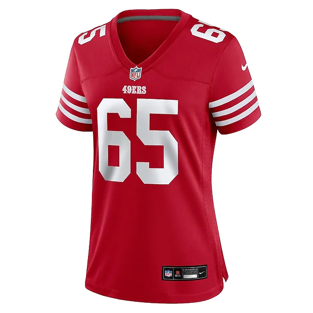 Zennovawear Aaron Banks 65 San Francisco 49ers Women's Game Jersey - Scarlet