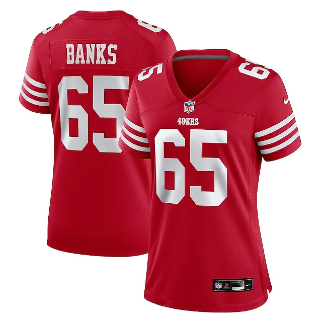 Zennovawear Aaron Banks 65 San Francisco 49ers Women's Game Jersey - Scarlet
