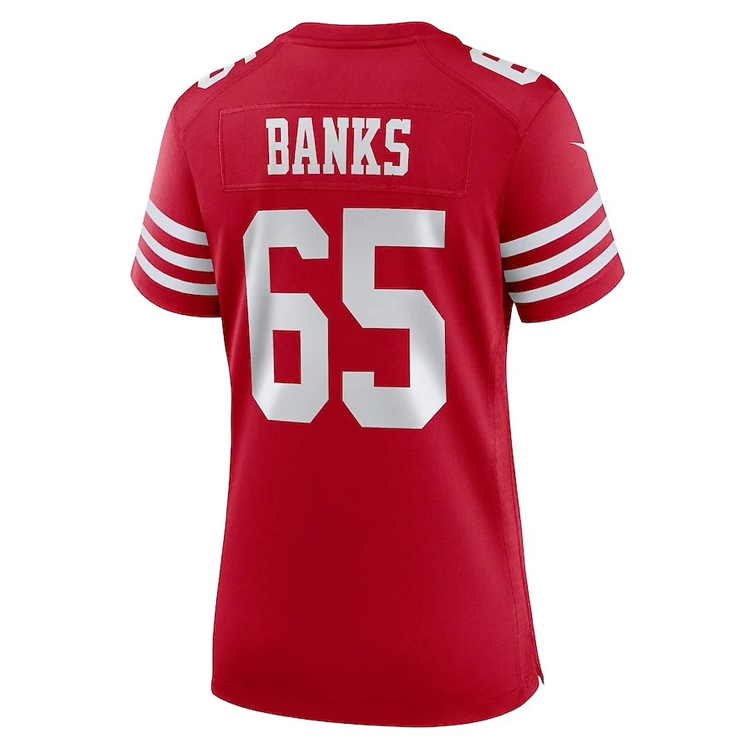 Zennovawear Aaron Banks 65 San Francisco 49ers Women's Game Jersey - Scarlet