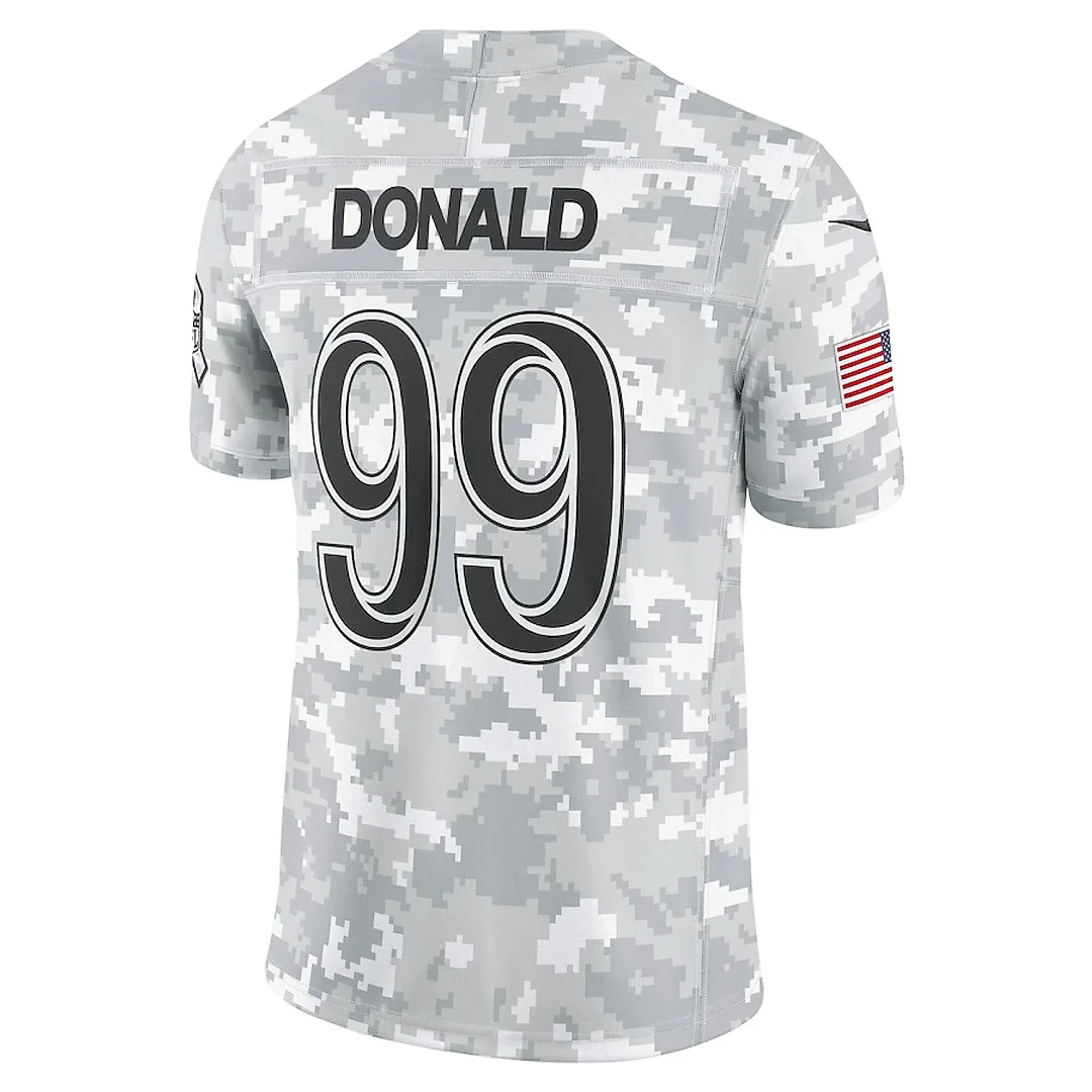 Zennovawear Aaron Donald 99 Los Angeles Rams 2024 Salute to Service Retired Player Limited Men Jersey - Arctic Camo