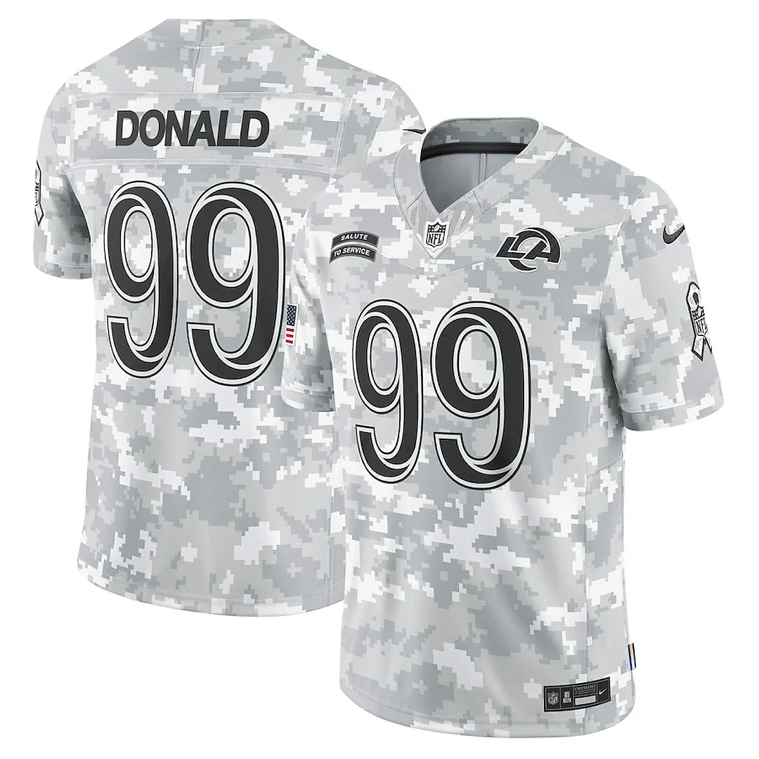 Zennovawear Aaron Donald 99 Los Angeles Rams 2024 Salute to Service Retired Player Limited Men Jersey - Arctic Camo