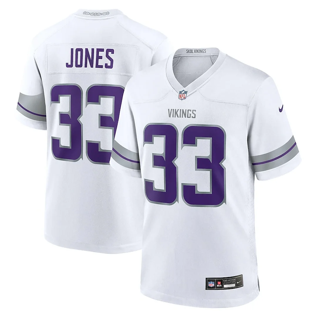 Zennovawear Aaron Jones 33 Minnesota Vikings Alternate Game Men Jersey - White