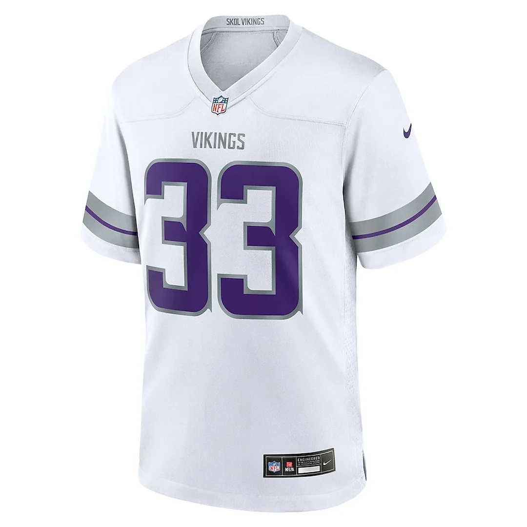 Zennovawear Aaron Jones 33 Minnesota Vikings Alternate Game Men Jersey - White