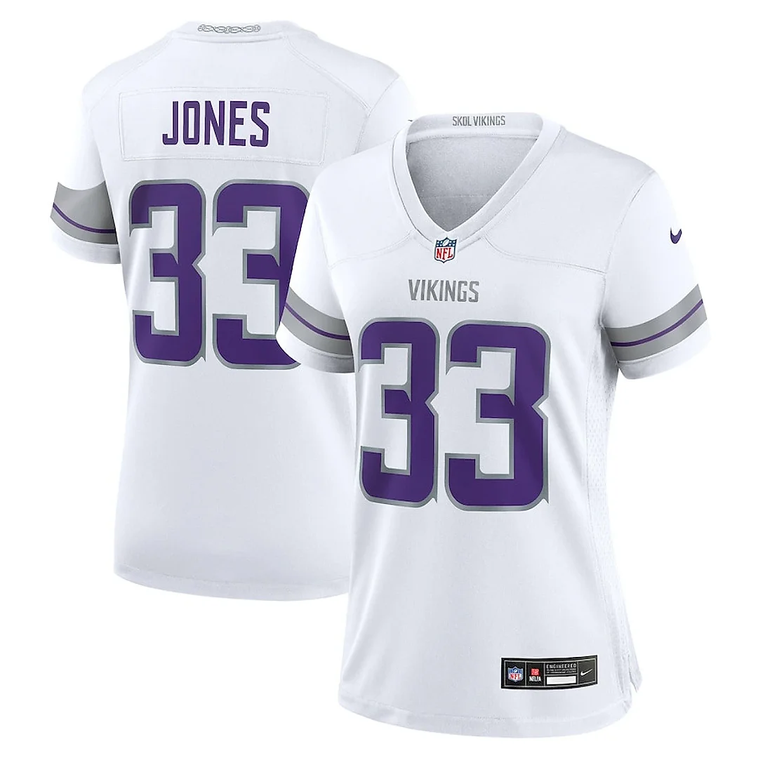 Zennovawear Aaron Jones 33 Minnesota Vikings Women's Alternate Game Jersey - White