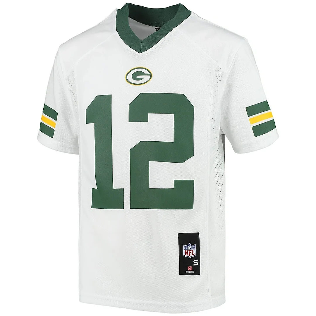 Zennovawear Aaron Rodgers 12 Green Bay Packers YOUTH Jersey - White