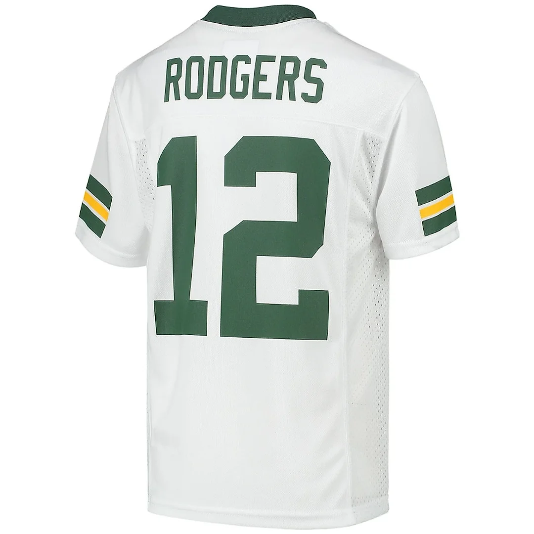 Zennovawear Aaron Rodgers 12 Green Bay Packers YOUTH Jersey - White