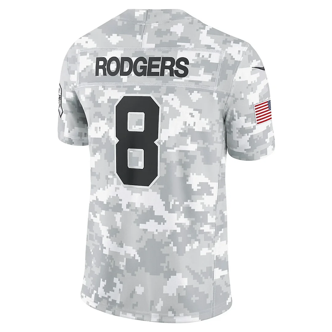 Zennovawear Aaron Rodgers 8 New York Jets 2024 Salute to Service Limited Men Jersey - Arctic Camo