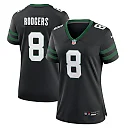 Zennovawear Aaron Rodgers 8 New York Jets Alternate Game Women Jersey - Legacy Black