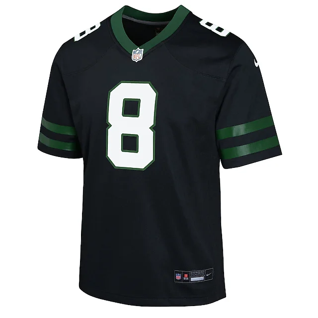 Zennovawear Aaron Rodgers 8 New York Jets Alternate Game YOUTH Jersey - Legacy Black