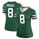 Zennovawear Aaron Rodgers 8 New York Jets Alternate Legend Jersey, Women Legacy Green