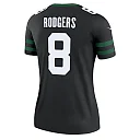 Zennovawear Aaron Rodgers 8 New York Jets Alternate Legend Jersey, Women Legacy Black