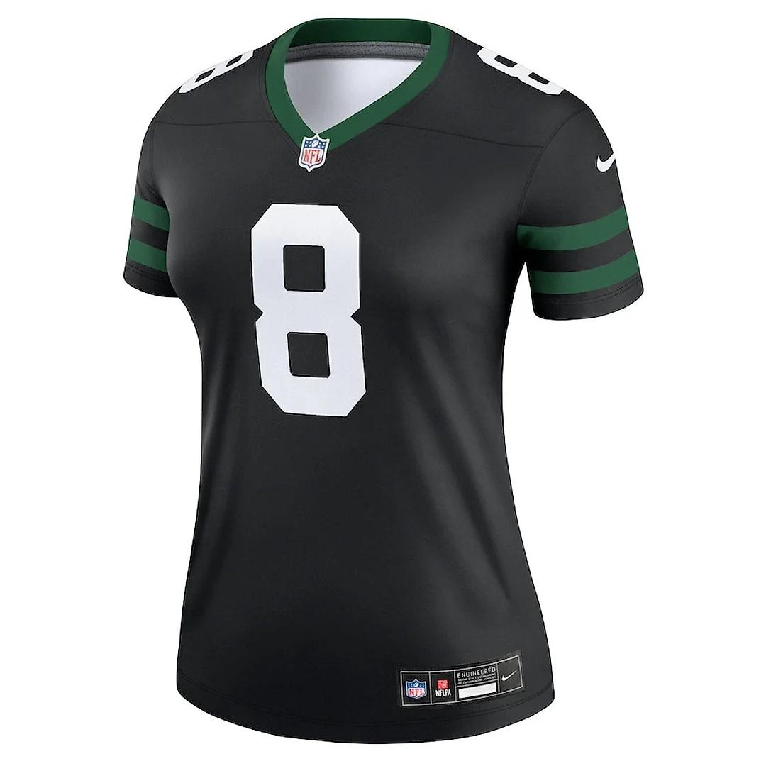 Zennovawear Aaron Rodgers 8 New York Jets Alternate Legend Jersey, Women Legacy Black