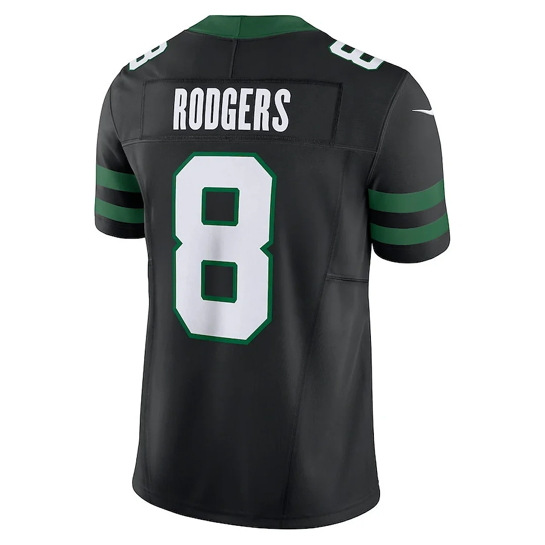 Zennovawear Aaron Rodgers 8 New York Jets Alternate Vapor F.U.S.E. Limited Jersey - Men, Legacy Black