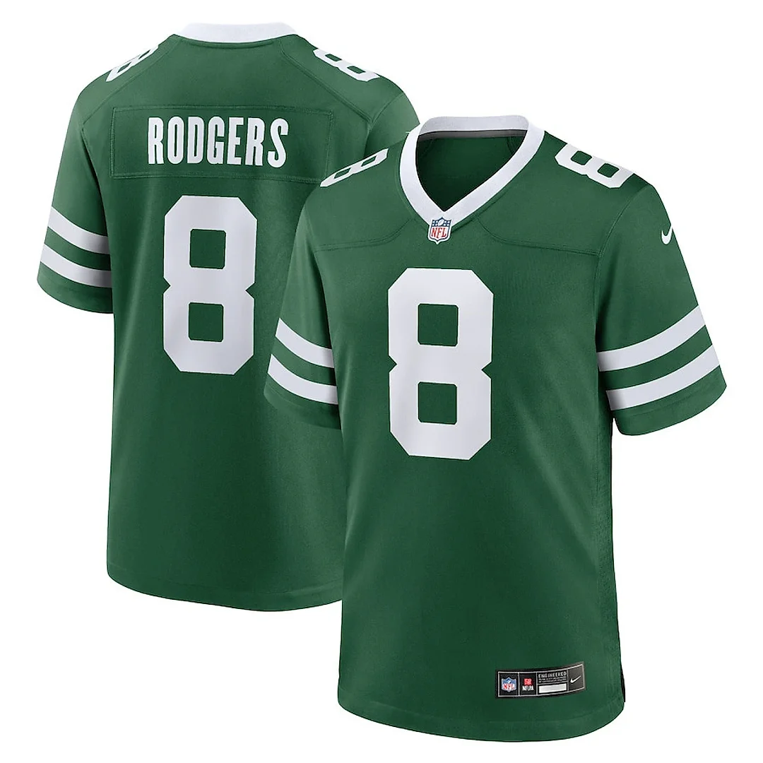 Zennovawear Aaron Rodgers 8 New York Jets Game Jersey - Men, Legacy Green