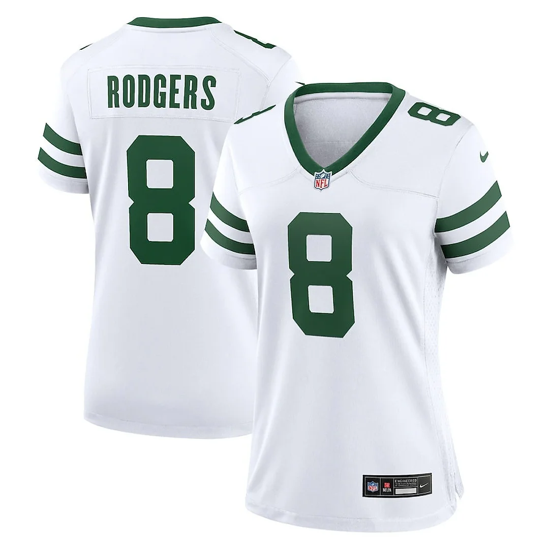 Zennovawear Aaron Rodgers 8 New York Jets Game Jersey - Women, White