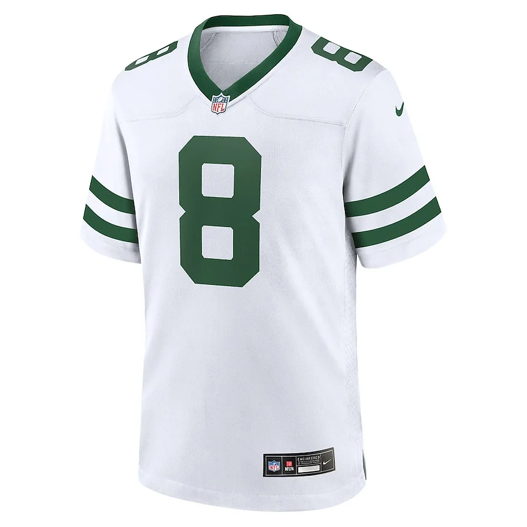 Zennovawear Aaron Rodgers 8 New York Jets Game YOUTH Jersey - Legacy White