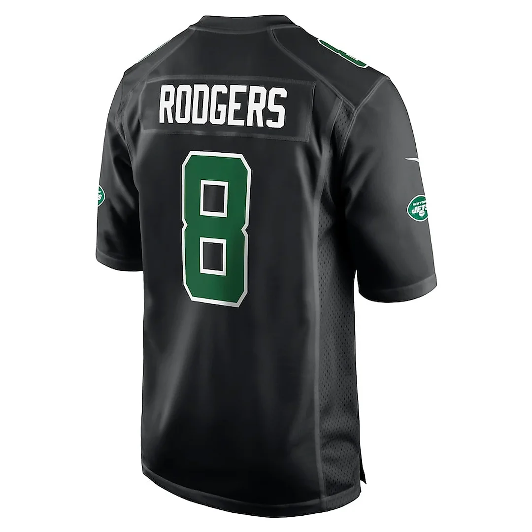 Zennovawear Aaron Rodgers 8 New York Jets Men Fashion Game Jersey - Black