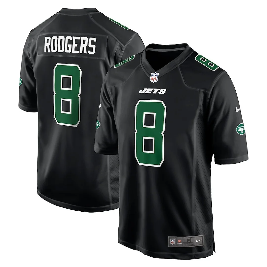 Zennovawear Aaron Rodgers 8 New York Jets Men Fashion Game Jersey - Black