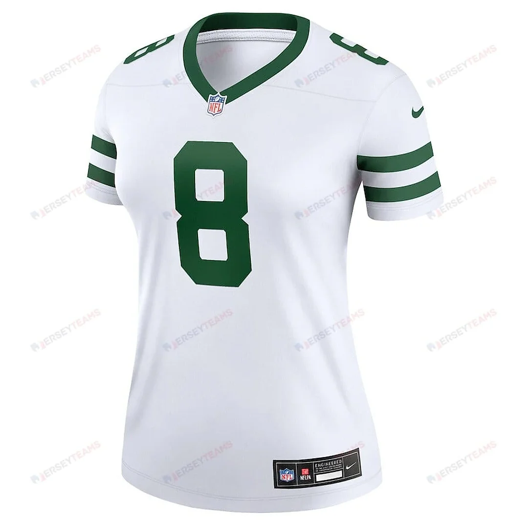 Zennovawear Aaron Rodgers 8 New York Jets Women Alternate Legend Jersey - Spotlight White