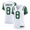 Zennovawear Aaron Rodgers 8 New York Jets Women's Classic Alternate Game Jersey - White