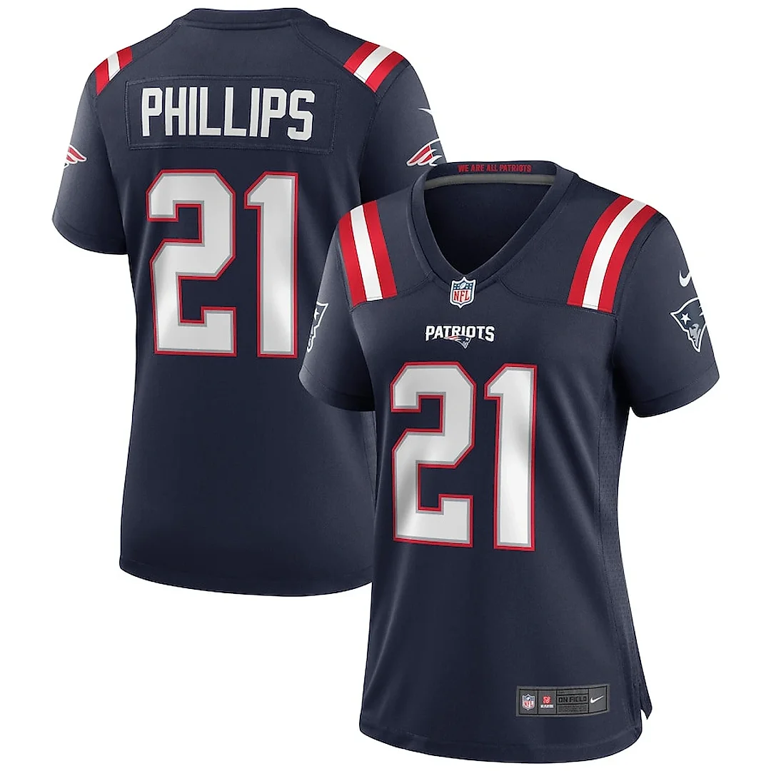 Zennovawear Adrian Phillips 21 New England Patriots Women Game Jersey - Navy