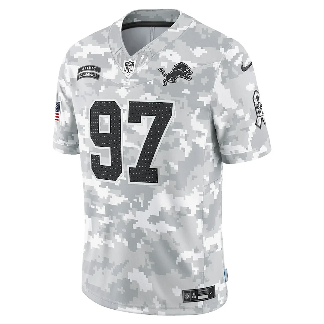 Zennovawear Aidan Hutchinson 97 Detroit Lions 2024 Salute to Service Limited Men Jersey - Arctic Camo