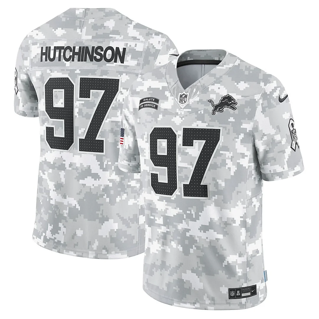Zennovawear Aidan Hutchinson 97 Detroit Lions 2024 Salute to Service Limited Men Jersey - Arctic Camo