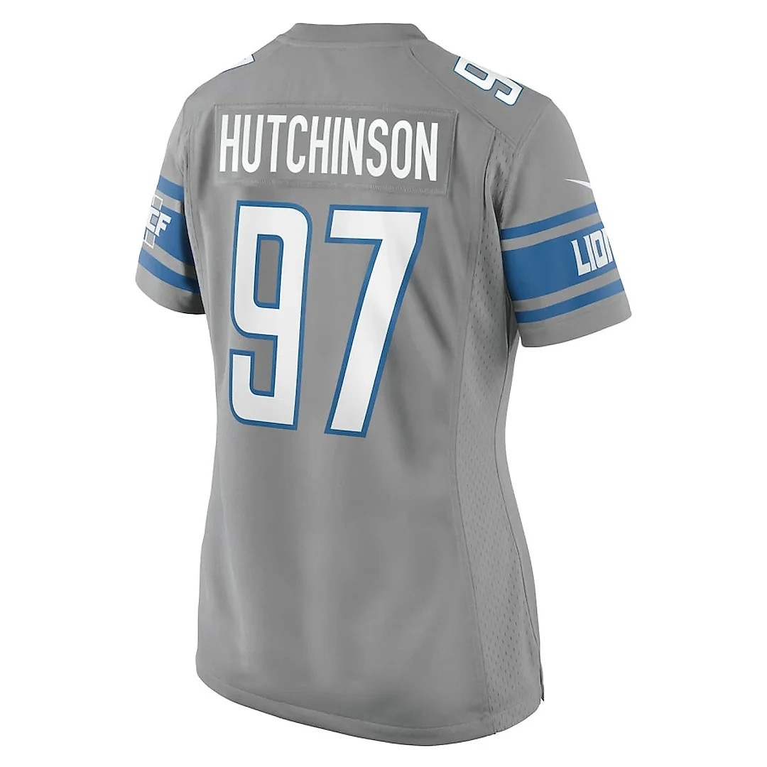 Zennovawear Aidan Hutchinson 97 Detroit Lions Women Game Jersey - Silver
