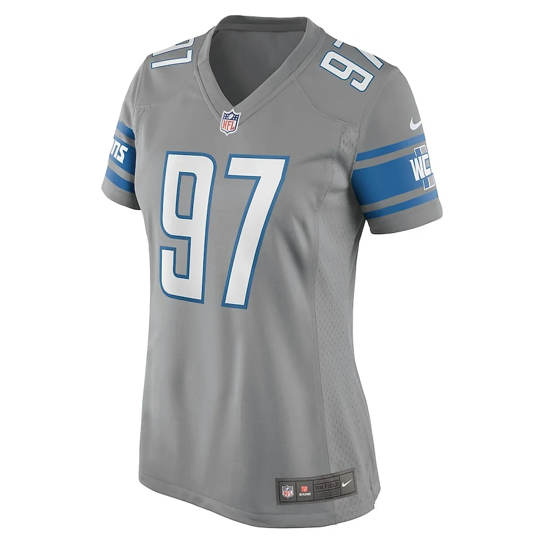 Zennovawear Aidan Hutchinson 97 Detroit Lions Women Game Jersey - Silver