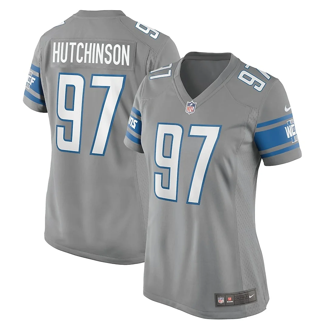 Zennovawear Aidan Hutchinson 97 Detroit Lions Women Game Jersey - Silver