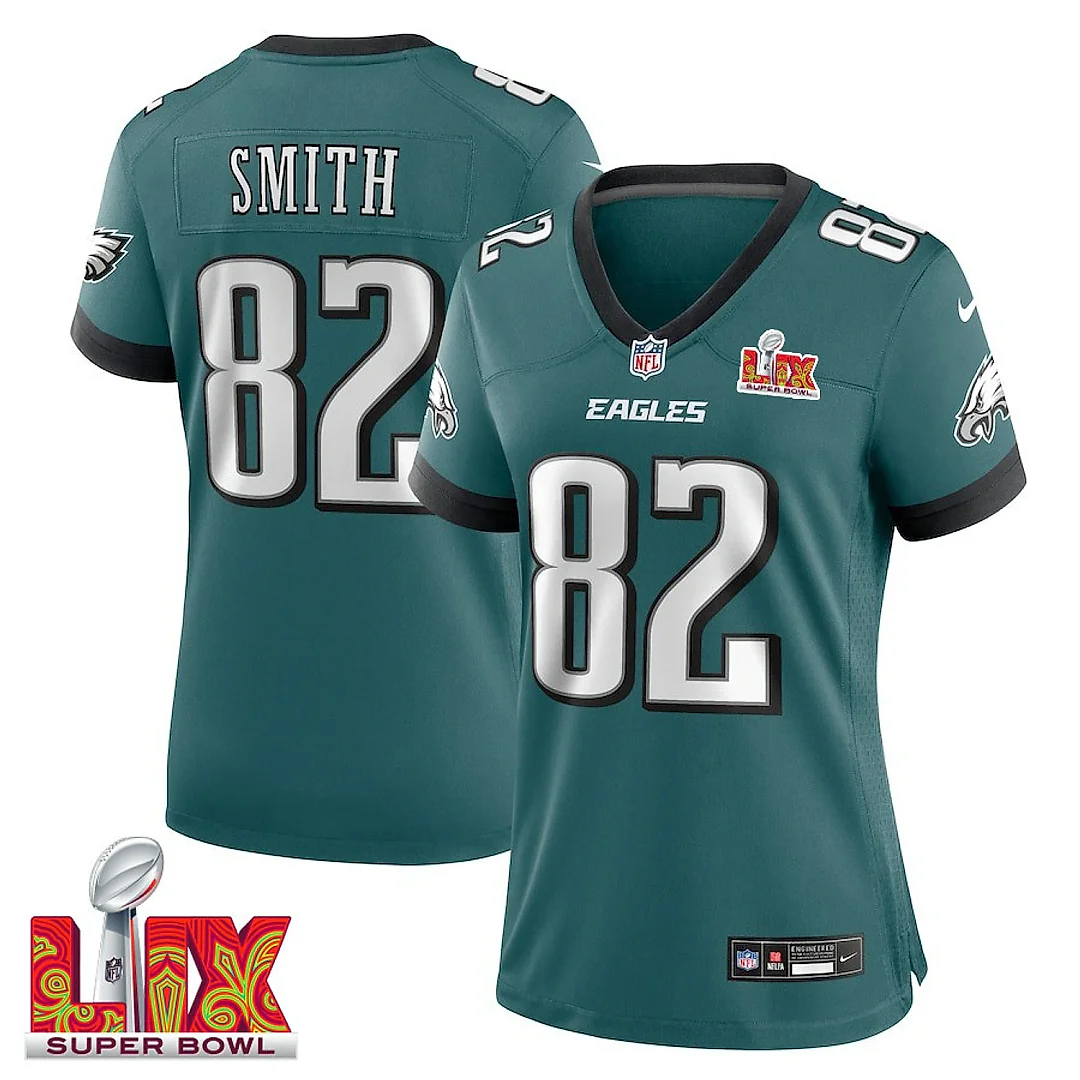 Zennovawear Ainias Smith 82 Philadelphia Eagles Super Bowl LIX Women's Jersey - Midnight Green