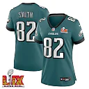 Zennovawear Ainias Smith 82 Philadelphia Eagles Super Bowl LIX Women's Jersey - Midnight Green
