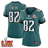 Zennovawear Ainias Smith 82 Philadelphia Eagles Super Bowl LIX Women's Jersey - Midnight Green