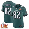 Zennovawear Ainias Smith 82 Philadelphia Eagles Super Bowl LIX Jersey - Men's - Midnight Green