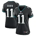 Zennovawear A.J. Brown 11 Philadelphia Eagles Alternate Game Women Jersey - Black
