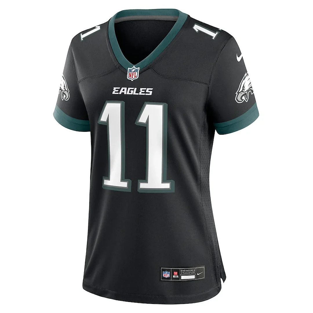 Zennovawear A.J. Brown 11 Philadelphia Eagles Alternate Game Women Jersey - Black
