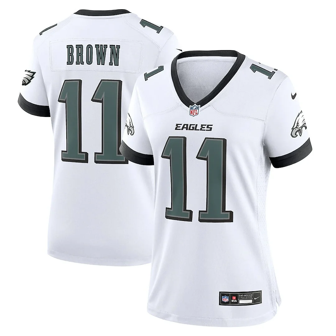 Zennovawear A.J. Brown 11 Philadelphia Eagles Game Women Jersey - White