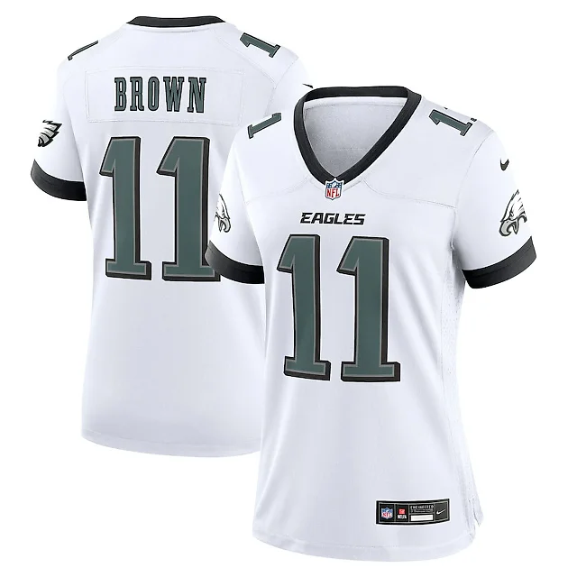Zennovawear A.J. Brown 11 Philadelphia Eagles Game Women Jersey - White