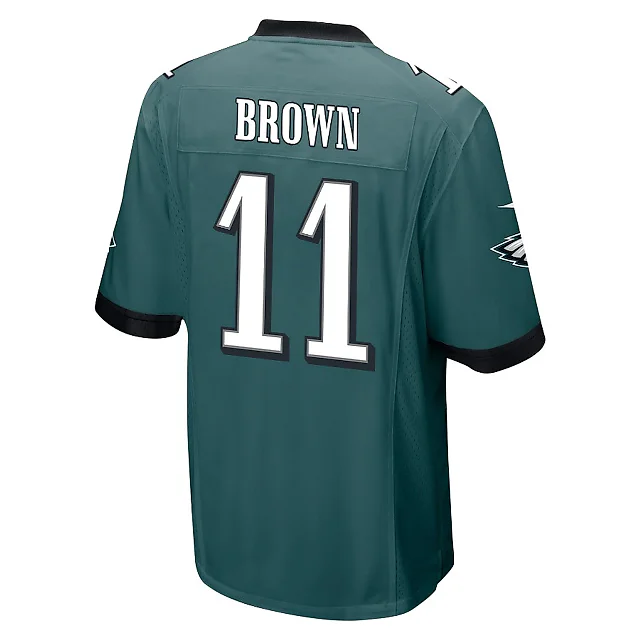 Zennovawear A.J. Brown 11 Philadelphia Eagles Super Bowl LIX 'New Orleans - Where Legends Are Made' EMBROIDERED Game Men Jersey - Midnight Green