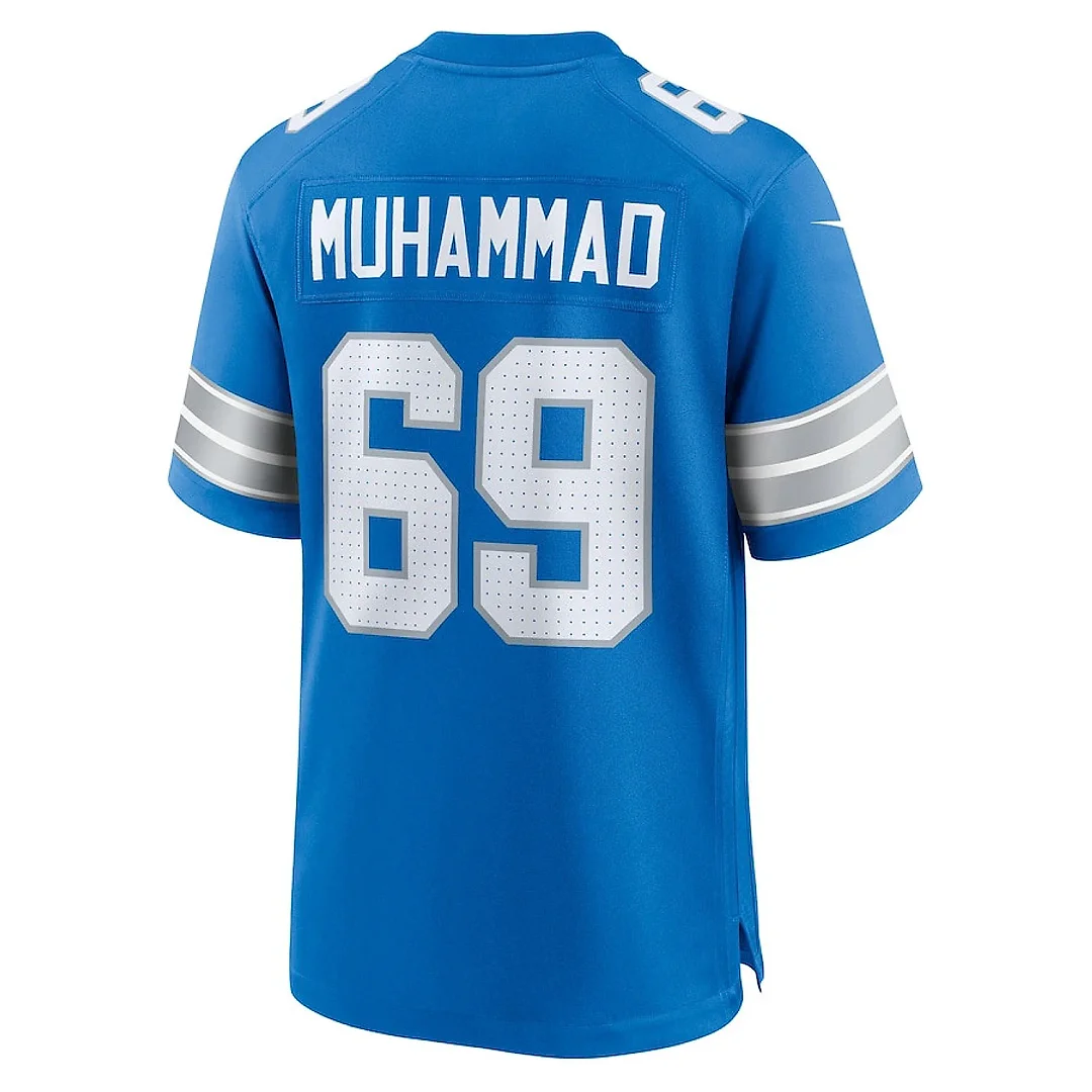 Zennovawear Al-Quadin Muhammad 69 Detroit Lions Team Game Men Jersey - Blue