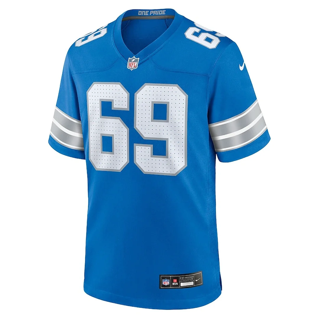 Zennovawear Al-Quadin Muhammad 69 Detroit Lions Team Game Men Jersey - Blue