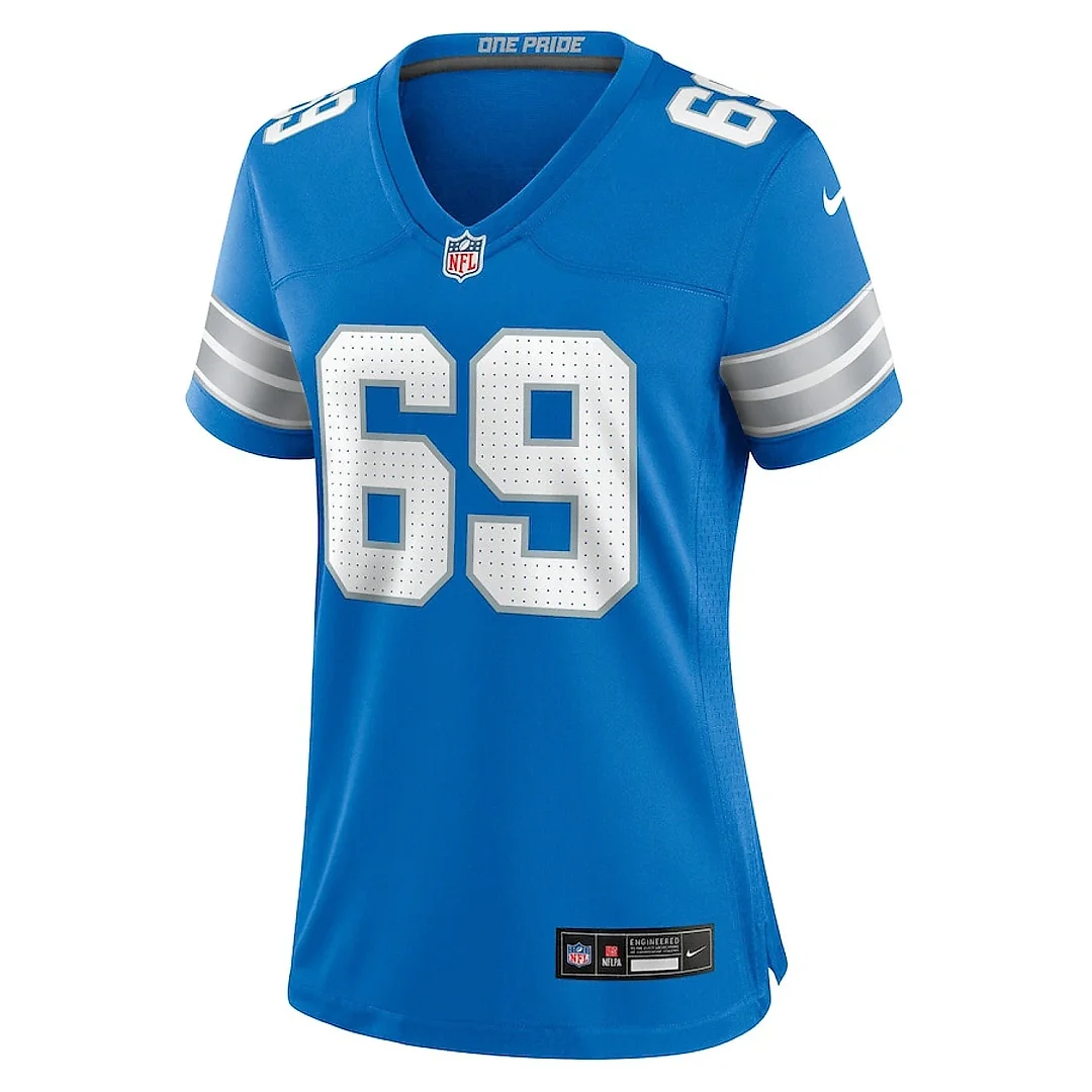 Zennovawear Al-Quadin Muhammad 69 Detroit Lions Women's Team Game Jersey - Blue