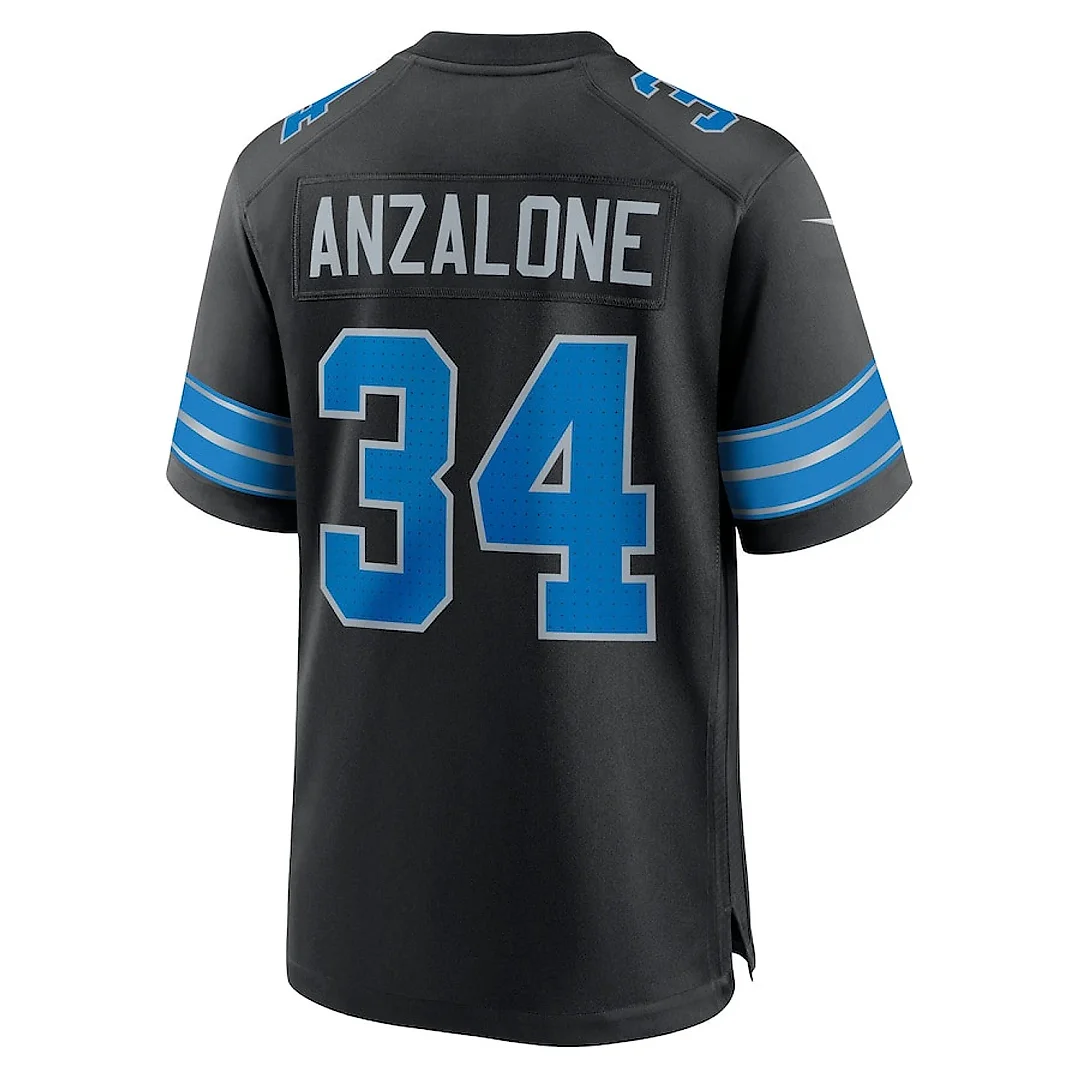Zennovawear Alex Anzalone 34 Detroit Lions 2nd Alternate Game Men Jersey - Black