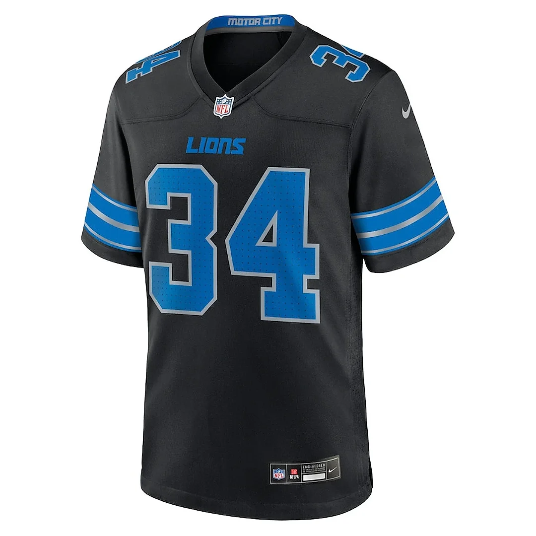 Zennovawear Alex Anzalone 34 Detroit Lions 2nd Alternate Game Men Jersey - Black