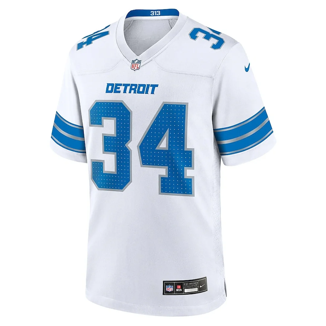 Zennovawear Alex Anzalone 34 Detroit Lions White Game Men Jersey - White