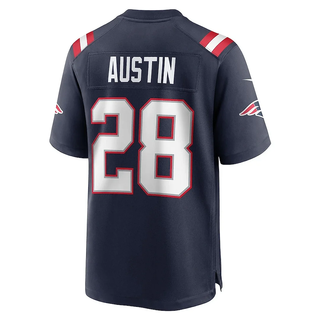 Zennovawear Alex Austin 28 New England Patriots Team Game Men Jersey - Navy