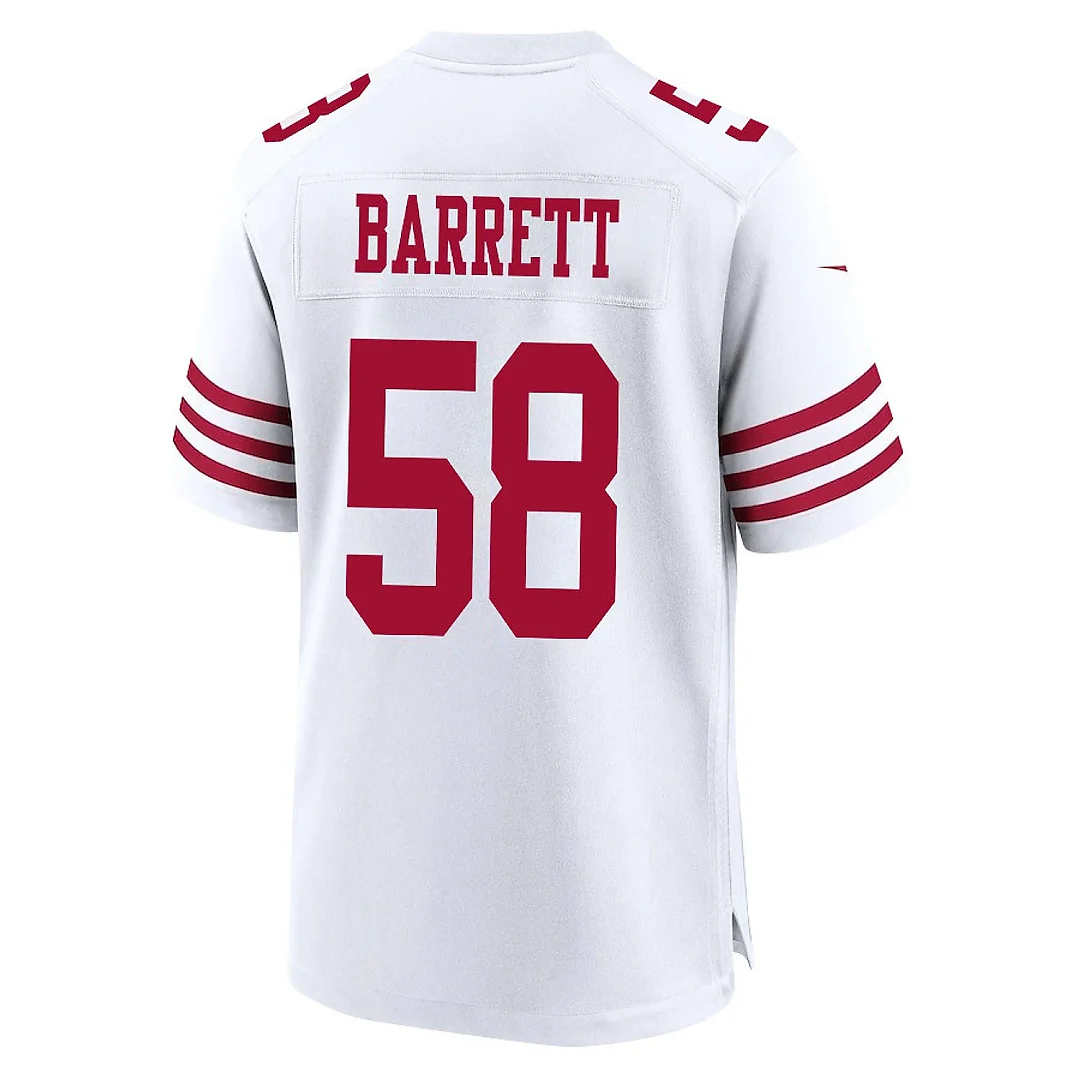 Zennovawear Alex Barrett 58 San Francisco 49ers NFC Champions Patch Game Men Jersey - White